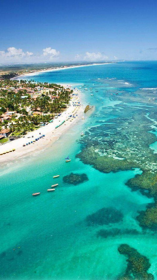 Vista aérea das piscinas naturais de Porto de Galinhas